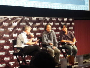 Tim League with Park Chan-wook and his translator during the Q & A.